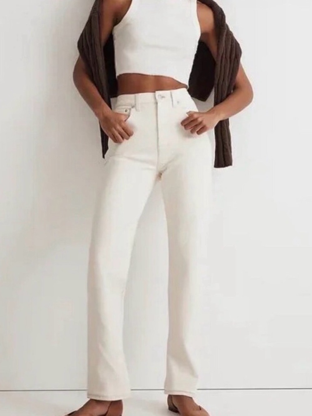 Madewell Off White ‘90s Straight Leg Jeans Women’s Size 30 High Rise